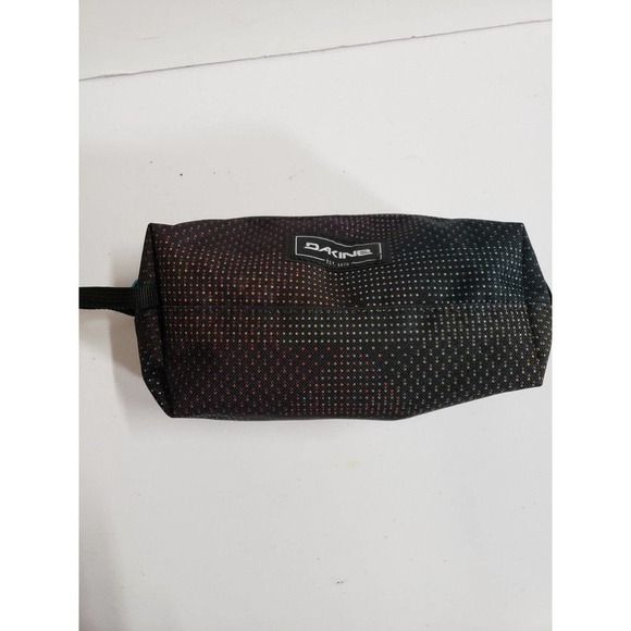 Dakine Bag One Size Black Logo Canvas Polka Dots Zipper Organizer Travel Pouch - Picture 1 of 5